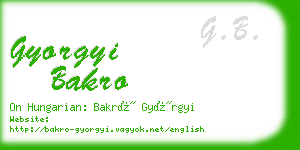 gyorgyi bakro business card